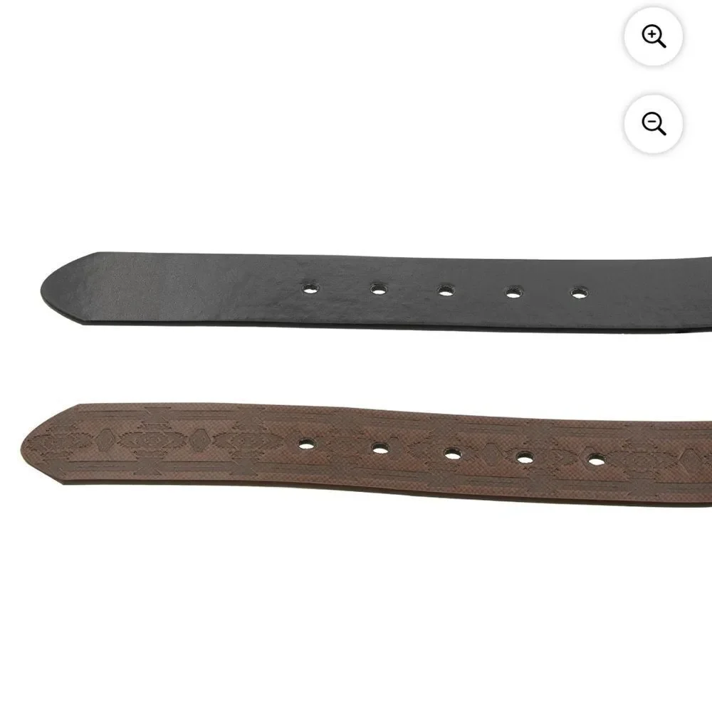 Canyon Sky Men's Leather Belt 2 pc Set Embossed Brown & Black Size 42 New in pkg